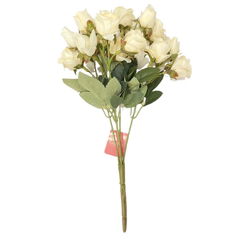 دسته گل مصنوعی مدل بوته رز غنچه 15 گل کد A21