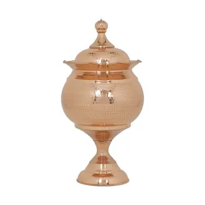 شکلات خوری مسی مدل توپی پایه دار لب کنگره زنجان کد za80626300