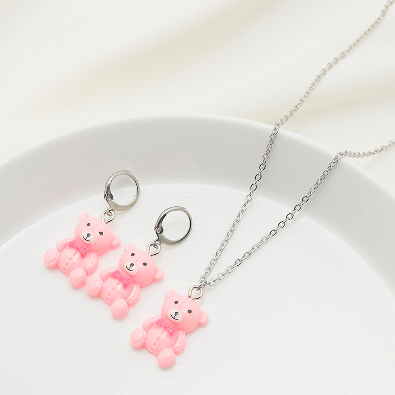 نیم ست دخترانه دلنار گالری مدل تدی پاستیلی