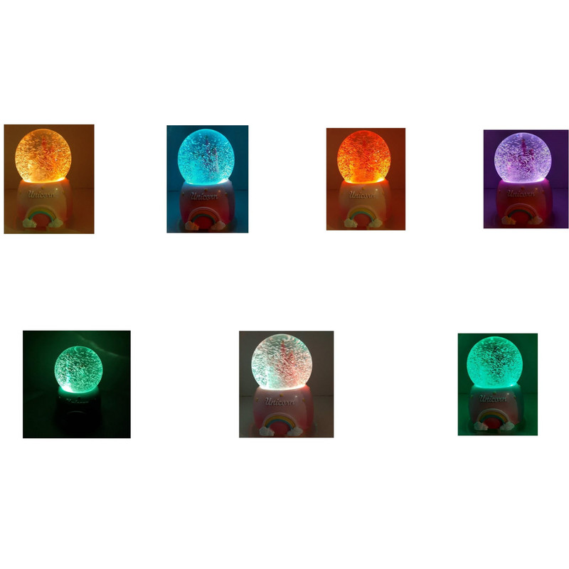 گوی موزیکال مدل چراغ دار طرح یونیکورن