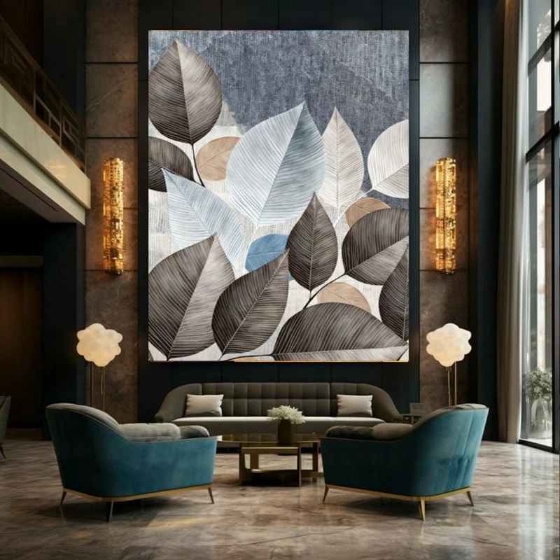 تابلو بوم طرح نقاشی فانتزی برگ کد GR1636