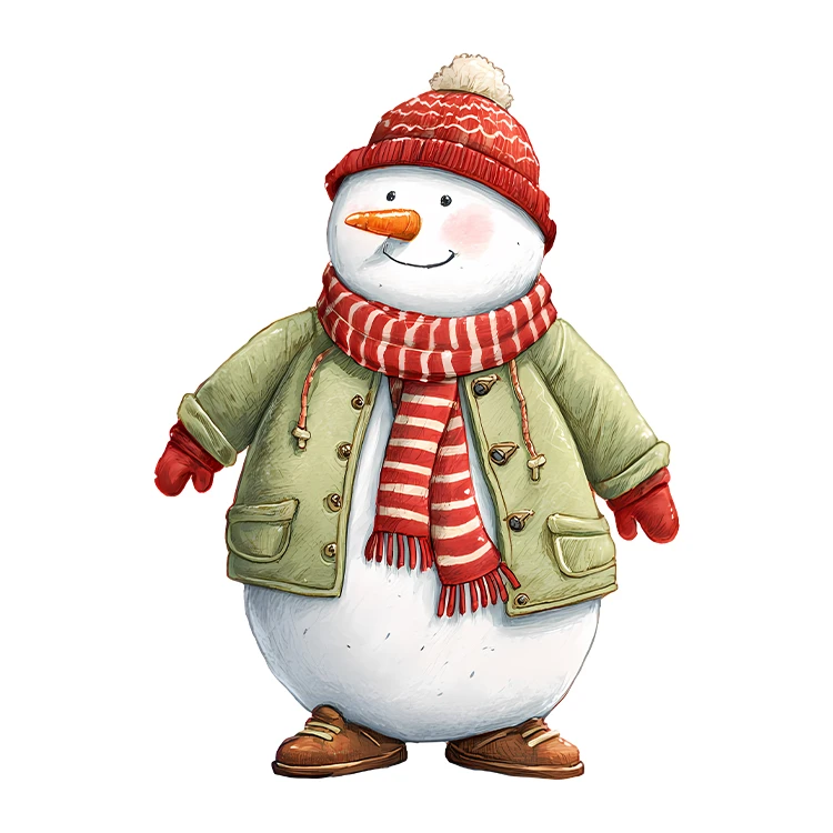 استیکر پارچه و لباس پاد آفرین مدل کارتونی آدم برفی کد S5873