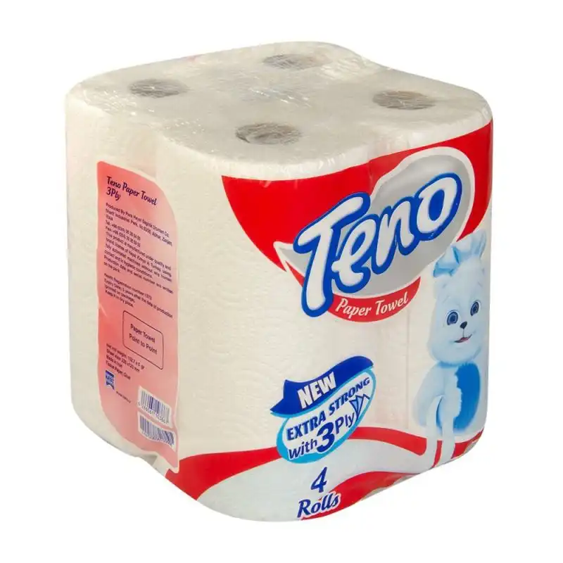 دستمال حوله ای تنو مدل سه لایه بسته 4 عددی