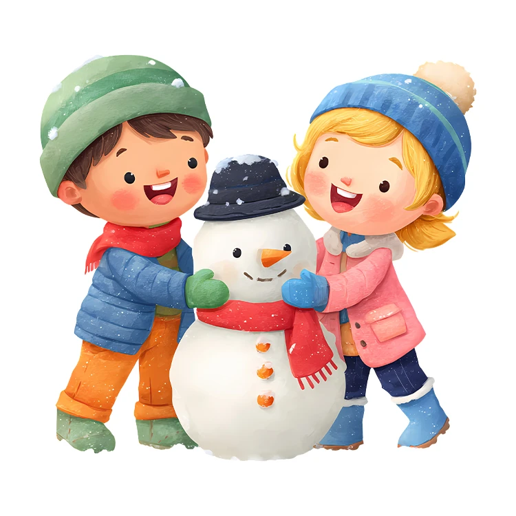 استیکر پارچه و لباس پاد آفرین مدل کارتونی بچگانه آدم برفی کد S5636