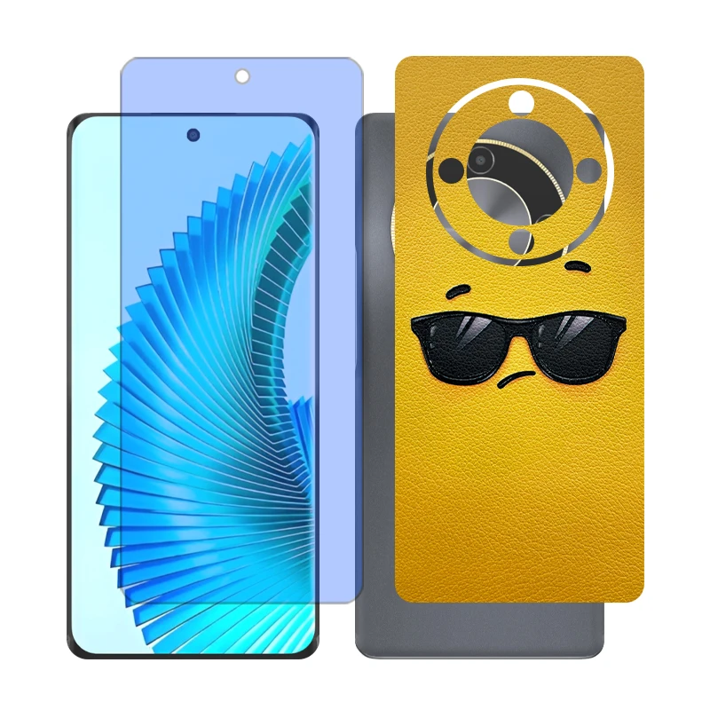 محافظ صفحه نمایش بلو کات گلس مدل together مناسب برای گوشی موبایل آنر X9b به همراه برچسب پوششی پشت گوشی