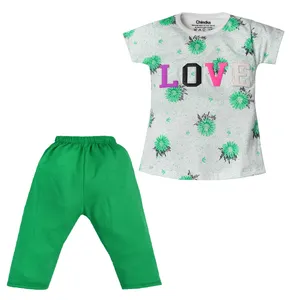 ست تی شرت و شلوارک دخترانه چیندکا مدل 235