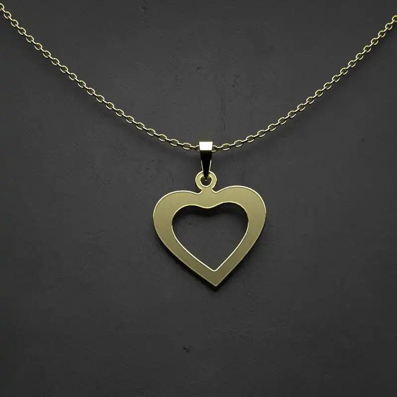 گردنبند طلا 18 عیار زنانه مدوپد مدل قلب کد KK1115