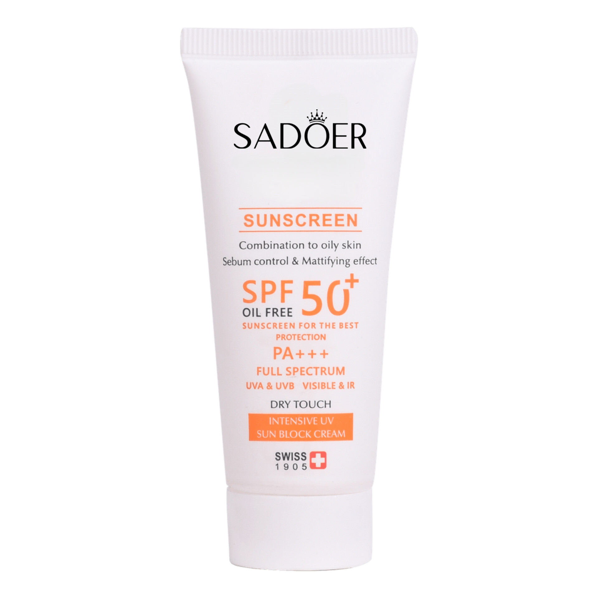 کرم ضدآفتاب بدون رنگ سادور SPF 30 مدل PI محافظ UVB,UVAوP+++ مناسب انواع پوست حجم 40 میلی‌لیتر