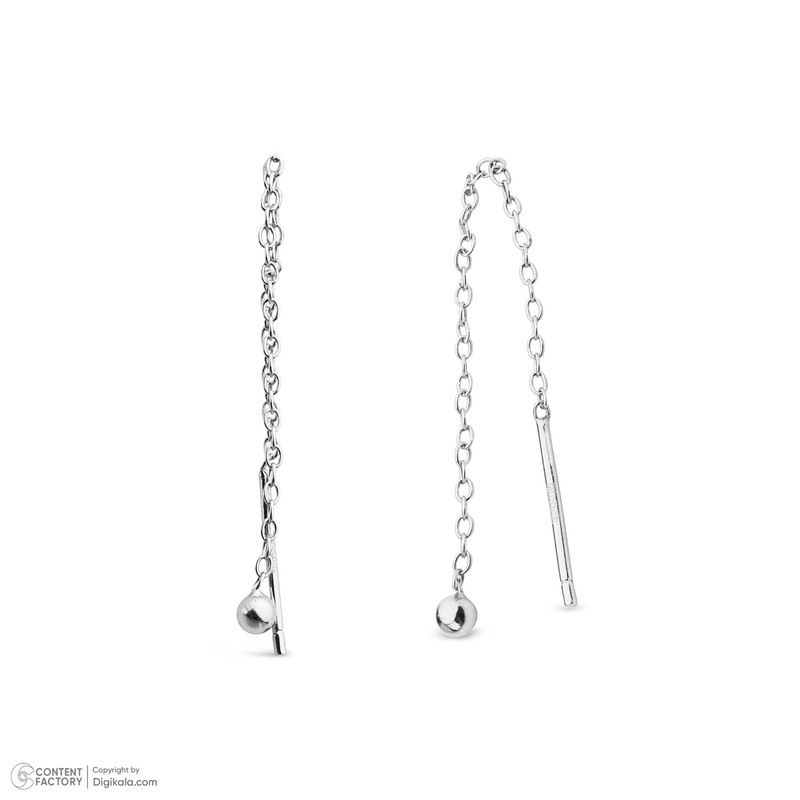 گوشواره بخیه‌ای نقره زنانه مایا ماهک مدل MSE174