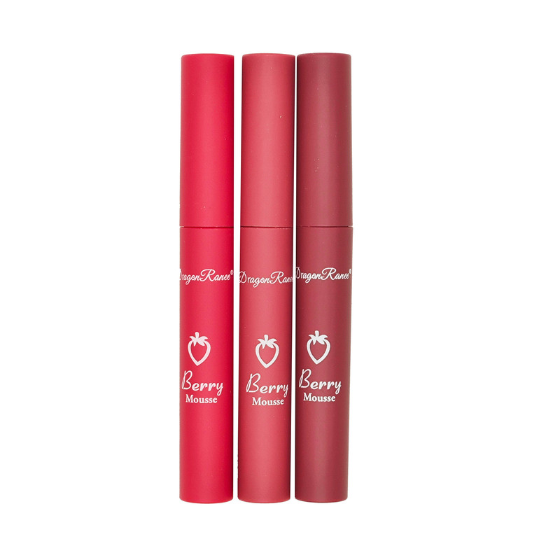 رژ لب مایع دراگون رانی مدل توت فرنگی شماره B مجموعه 3 عددی