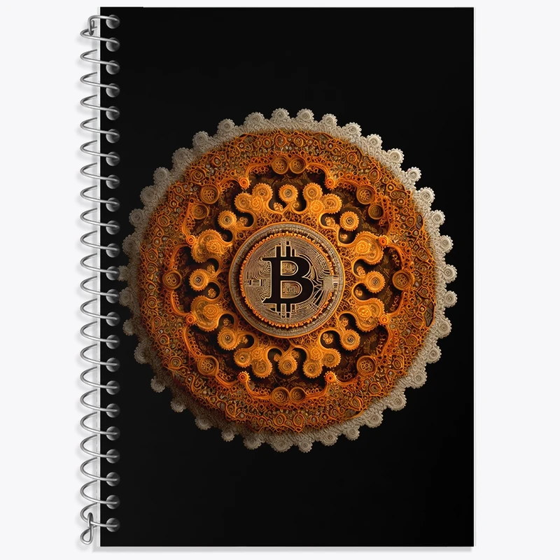 دفتر زبان 50 برگ خندالو مدل دو خط طرح بیت کوین (Bitcoin) کد F1642