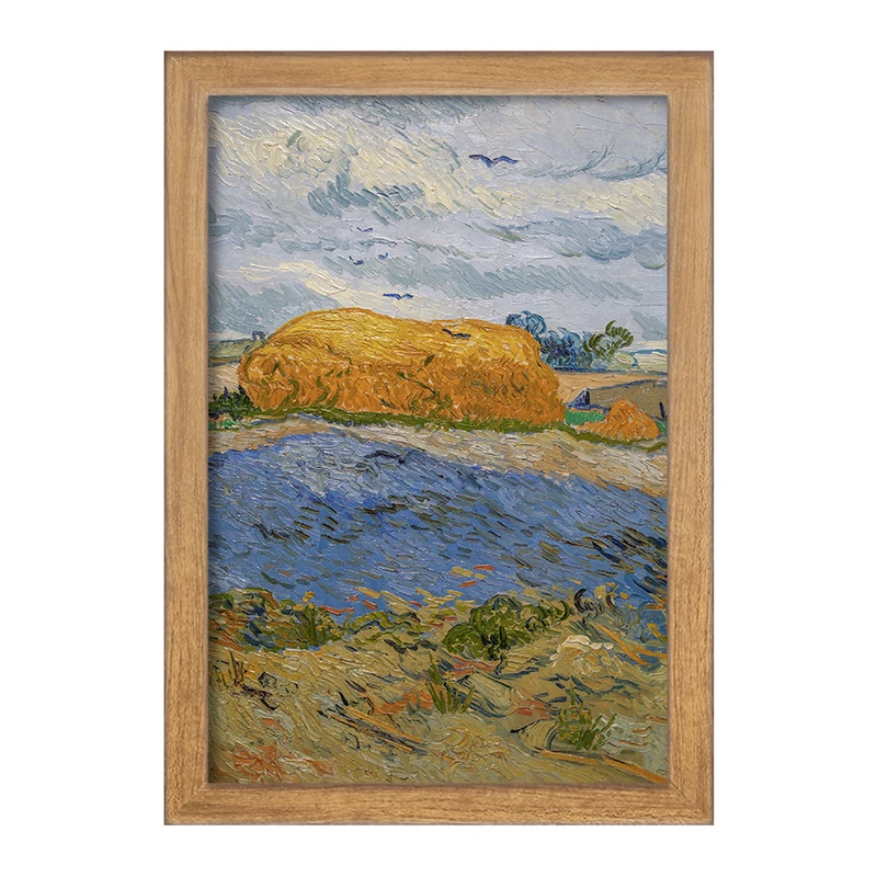 تابلو خندالو مدل انبار کاه زیر آسمان بارانی ونسان ونگوگ (Van Gogh) کد 36791