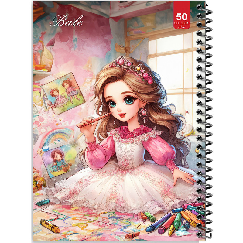 دفتر نقاشی 50 برگ انتشارات بله طرح دختر طراح کد A4-L162