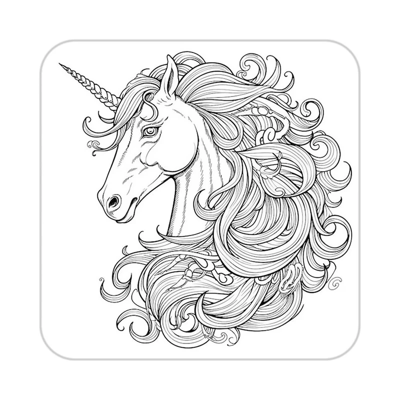 زیر لیوانی کاکتی طرح اسب تک شاخ و یونیکورن مدل mp29188