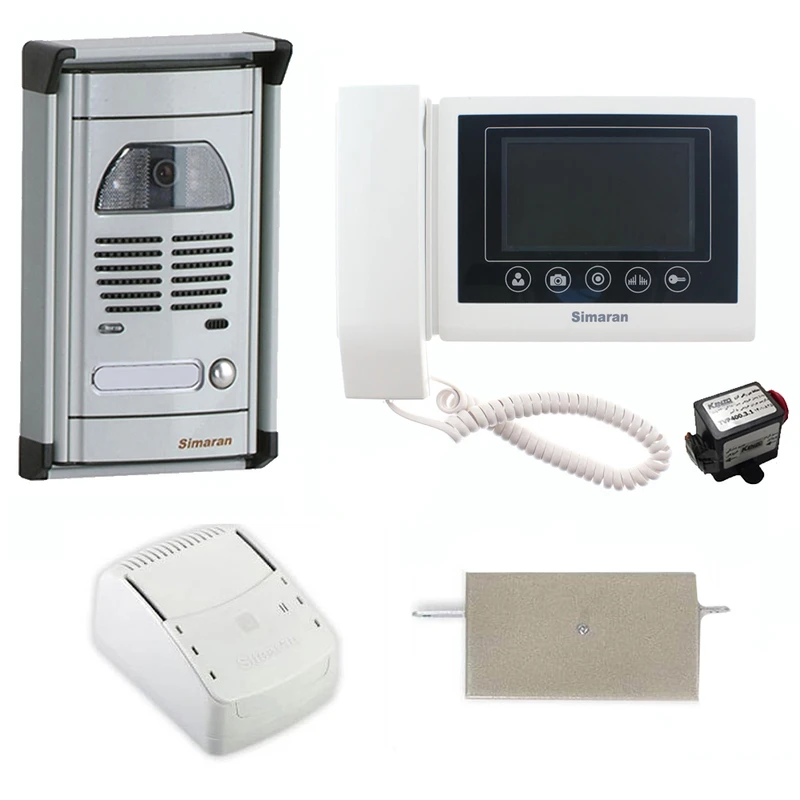 مجموعه دربازکن تصویری سیماران مدل 43TKM-VFC1 به همراه محافظ ولتاژ مانیتور