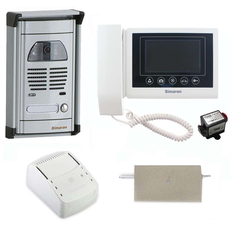 مجموعه دربازکن تصویری سیماران مدل 43TKM-VFC1 به همراه محافظ ولتاژ مانیتور