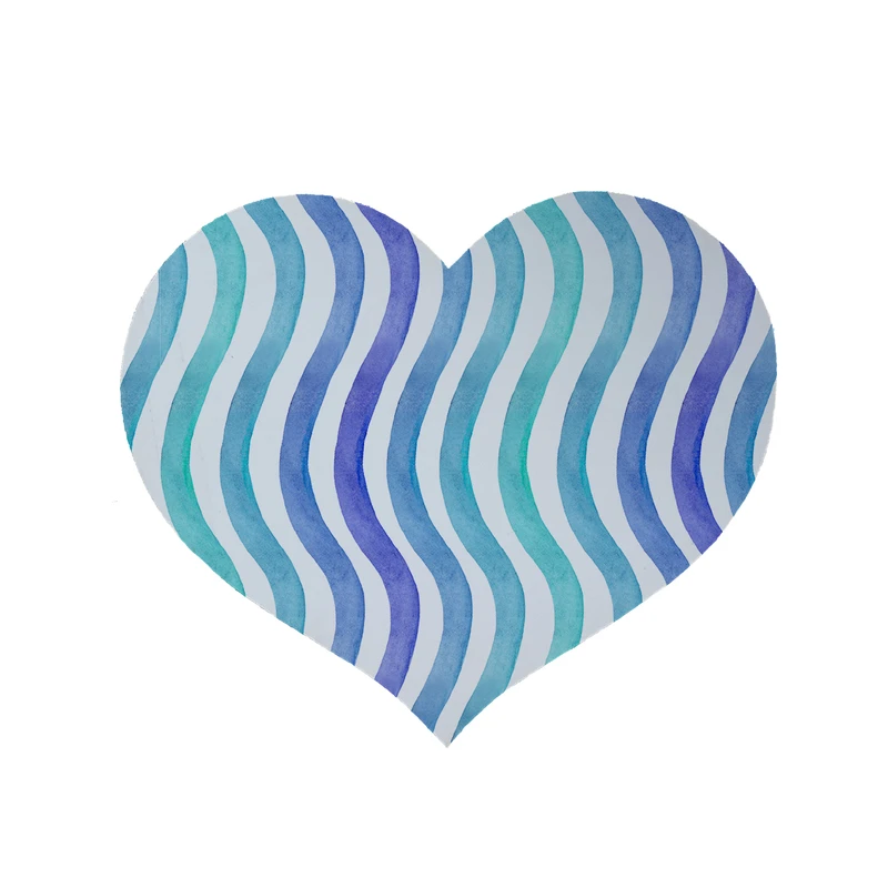 پادری مدل قلب طرح آبرنگی کد 9025 سایز 90x90 سانتی متر 