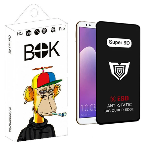 محافظ صفحه نمایش بوک مدل Super 9D Pro مناسب برای گوشی موبایل هوآوی y7 2018 / آنر 7c