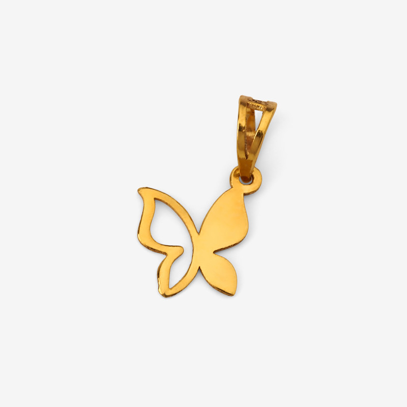 آویز گردنبند طلا 18 عیار زنانه نگین طرح پروانه کد 102