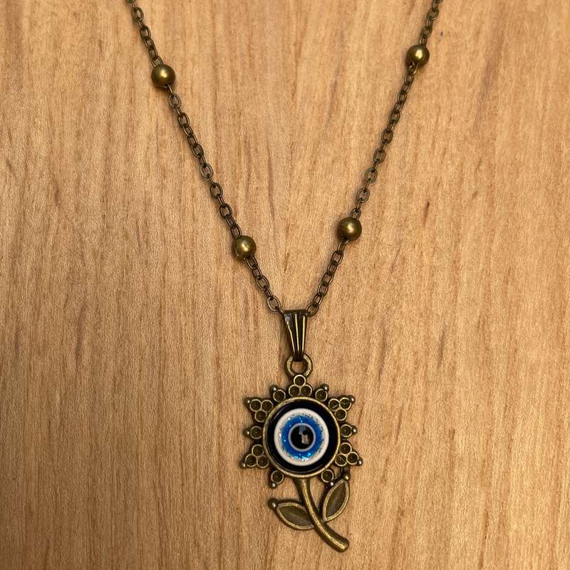 گردنبند زنانه مدل چشم نظر آفتابگردان