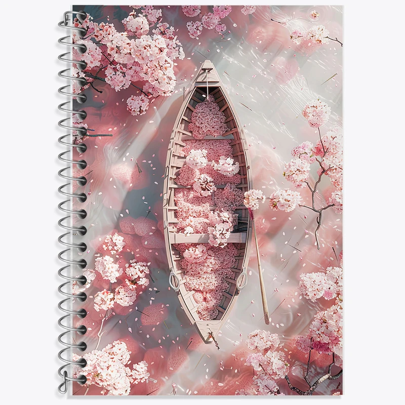 دفتر زبان 50 برگ خندالو مدل دو خط طرح قایق رویایی کد F7480