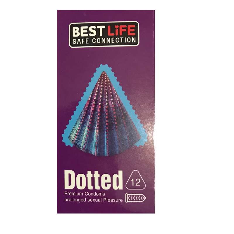 کاندوم بست لایف مدل Dotted بسته 12 عددی