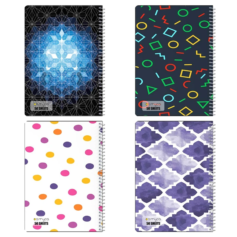 دفتر نقاشي 50 برگ کارنيکا طرح پترن هندسی Geo Pattern کد 19129 مجموعه 4 عددی