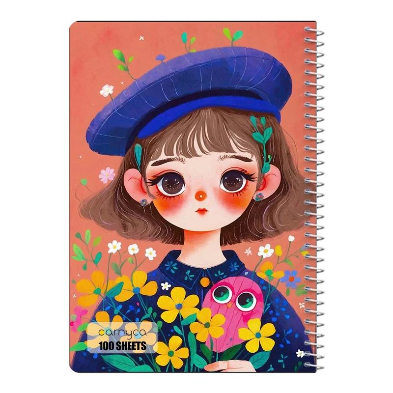 دفتر مشق 100 برگ سیمی کارنیکا طرح دختر هنرمند Artistic Girl کد 14762