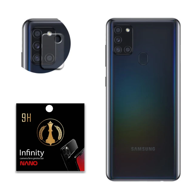 محافظ لنز دوربین اینفینیتی مدل Pro Max مناسب برای گوشی موبایل سامسونگ Galaxy A21S بسته 2 عددی