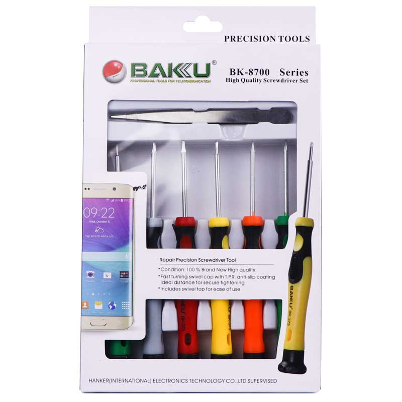 مجموعه 6 عددی پیچ گوشتی باکو مدل BK-8700 به همراه دو عدد پنس