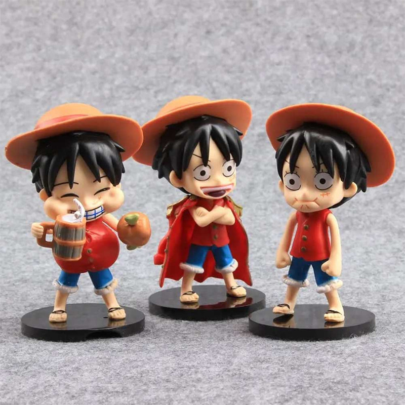 فیگور مدل انیمه وان پیس مانکی لوفی طرح Luffy Ace بسته 6 عددی
