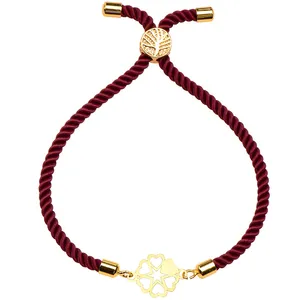 دستبند طلا 18 عیار زنانه الن نار مدل گل و قلب LN1526