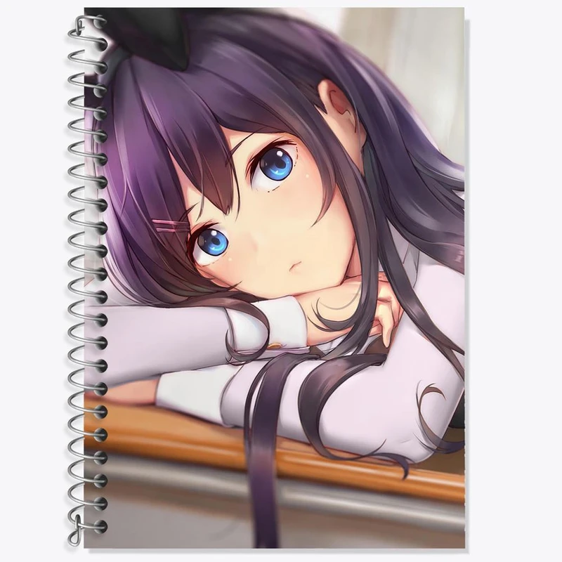 دفتر زبان 50 برگ خندالو مدل دو خط طرح مای سان انیمه دختر کد 12143