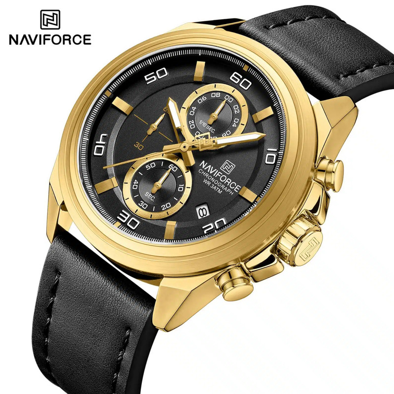 ساعت مچی عقربه‌ای کوارتز مردانه نیوی فورس مدل سه موتوره کد NF8075GB