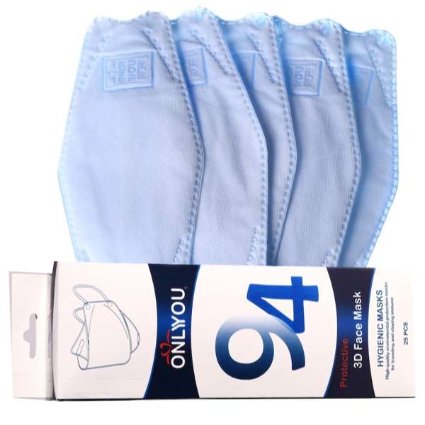 ماسک تنفسی اونلی یو مدل سه بعدی KF94 BW3D بسته 25 عددی