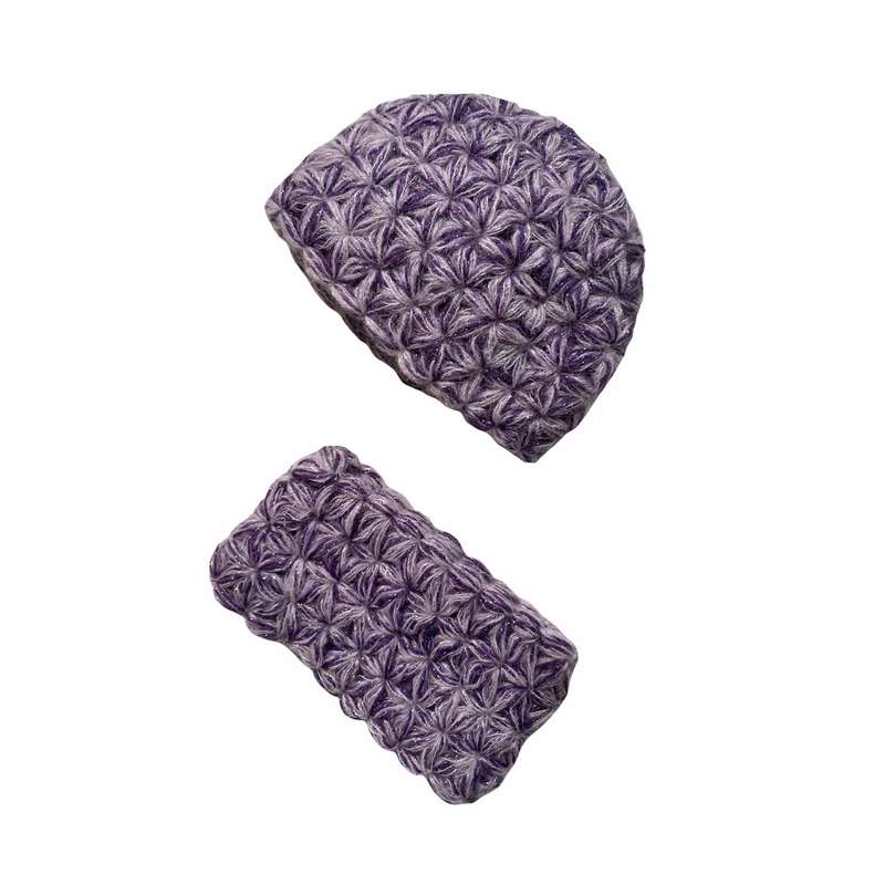 ست کلاه و شال گردن بافتنی زنانه مدل Violet