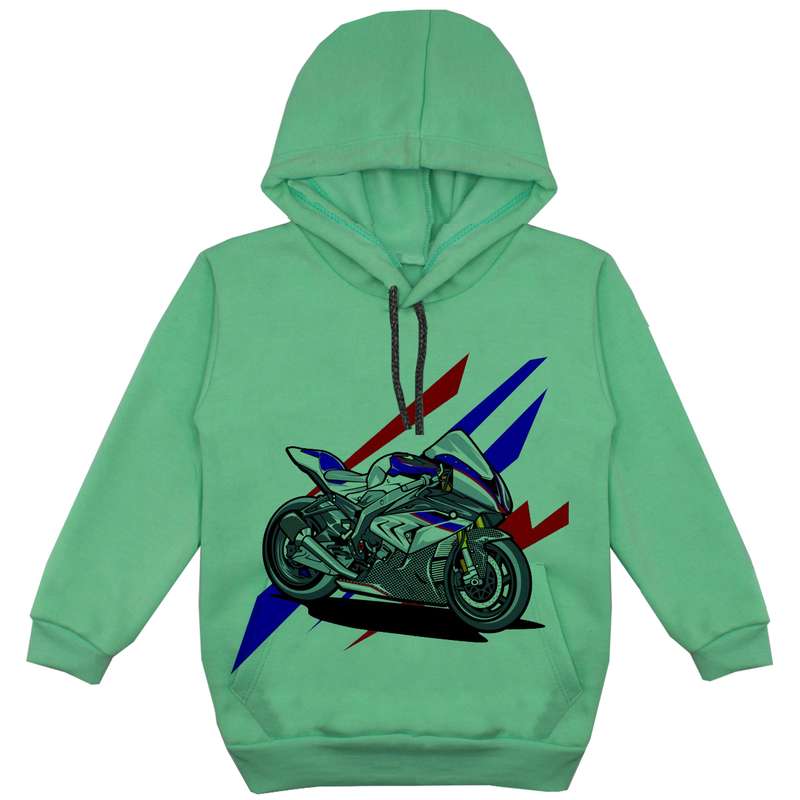 هودی پسرانه مدل موتور کد F218 رنگ سبز