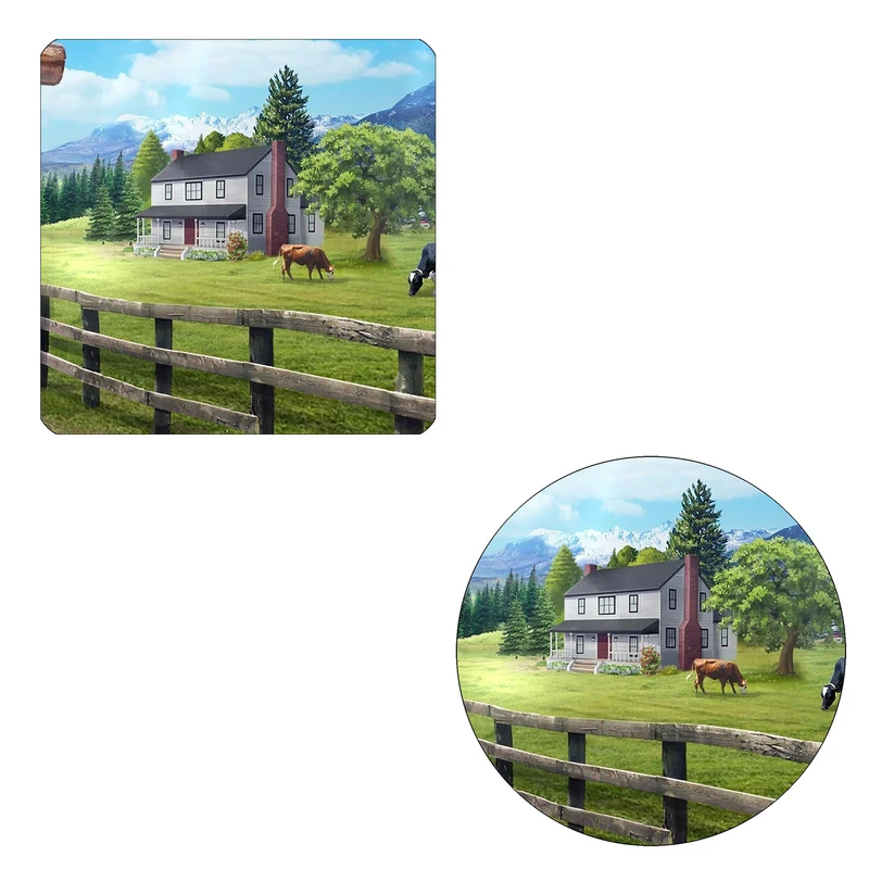 مگنت طرح طبیعت روستایی کد M1 به همراه زیر لیوانی