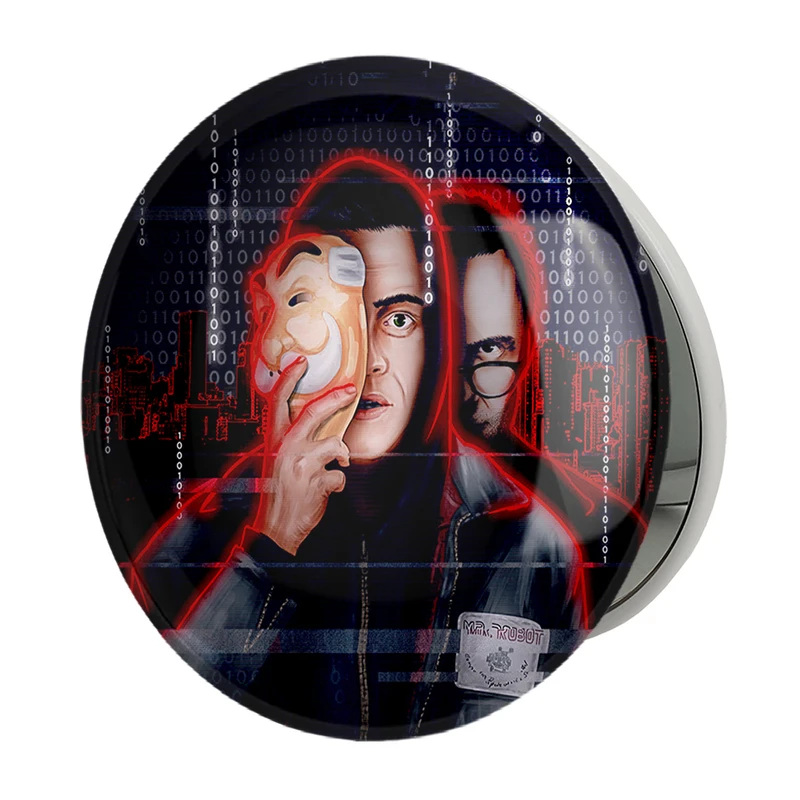 آینه جیبی خندالو طرح الیوت الدرسون سریال آقای ربات Mr.Robot مدل تاشو کد 10240 