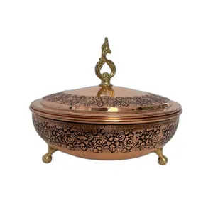 شکلات خوری قلمزنی مسی مدل گلریز کد 2434-1