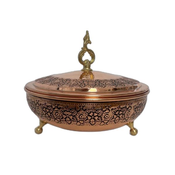 شکلات خوری قلمزنی مسی مدل گلریز کد 2434-1