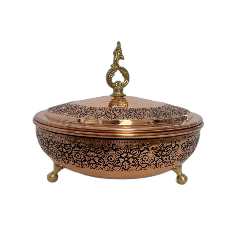 شکلات خوری قلمزنی مسی مدل گلریز کد 2434-1
