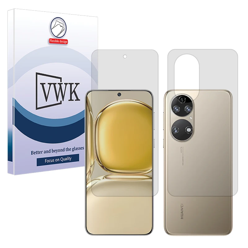 محافظ صفحه نمایش مات وی دبلیو کی مدل Tough مناسب برای گوشی موبایل هوآوی P50 Pro به همراه محافظ پشت گوشی