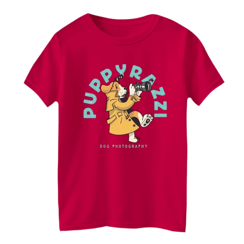 تی شرت آستین کوتاه بچگانه مدل سگ عکاس