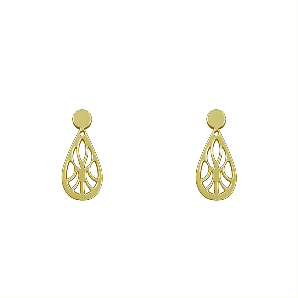 گوشواره طلا 18 عیار زنانه مدوپد مدل اشک کد GA1-10497