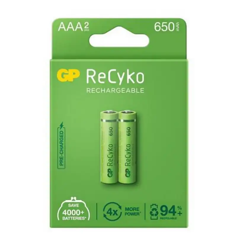 باتری نیم قلمی جی پی مدل 650ma بسته 2 عددی