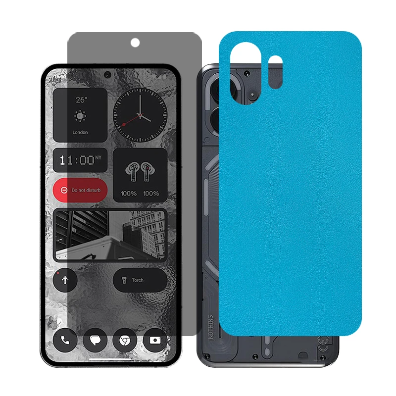 محافظ صفحه نمایش حریم شخصی گلس مدل Together مناسب برای گوشی موبایل ناتینگ 2 Phone به همراه برچسب پوششی پشت گوشی