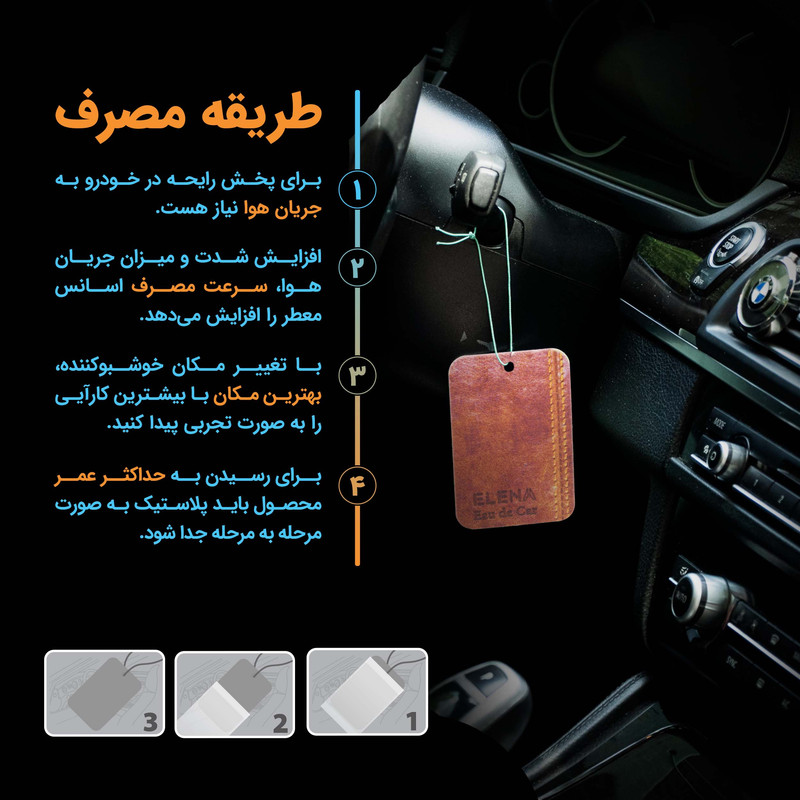 خوشبوکننده خودرو شمع النا مدل کاپیتان بلک کد leather