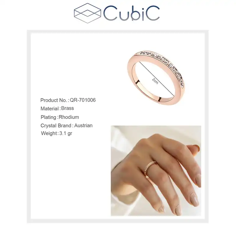 انگشتر زنانه کوبیک مدل QR-701006