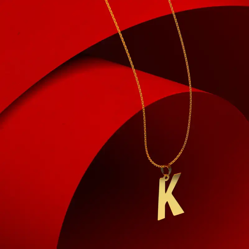 گردنبند طلا 18 عیار زنانه مدوپد مدل حرف K کد H3-1-1056